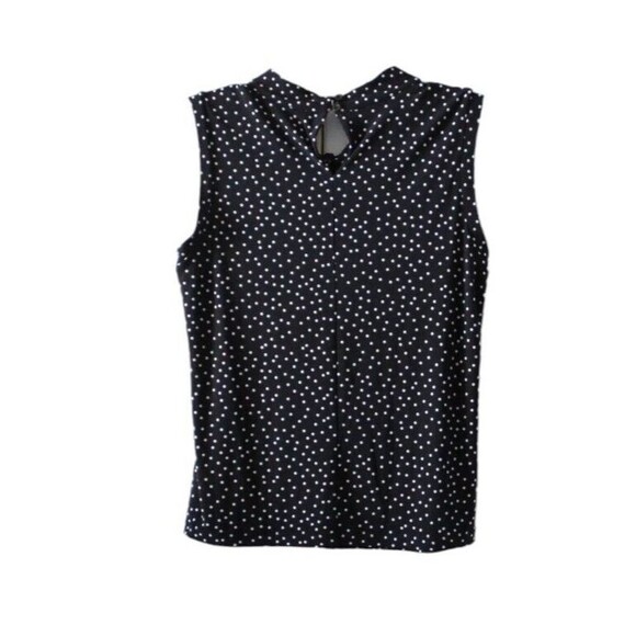 Tommy Hilfiger Women's Size L Black With White Polka Dots Keyhole Nekline NWT - Picture 3 of 5